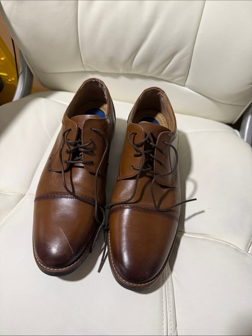Nunn Bush Brown Leather Cap-Toe Derby Oxfords